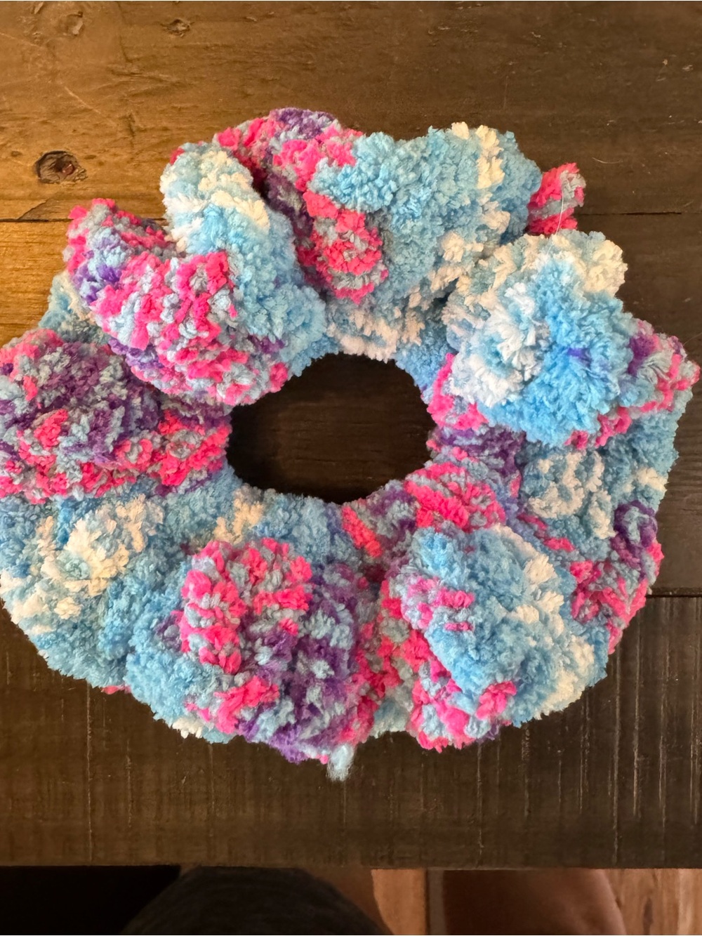 Colorful Large Fluffy Rainbow Scrunchie NEW!